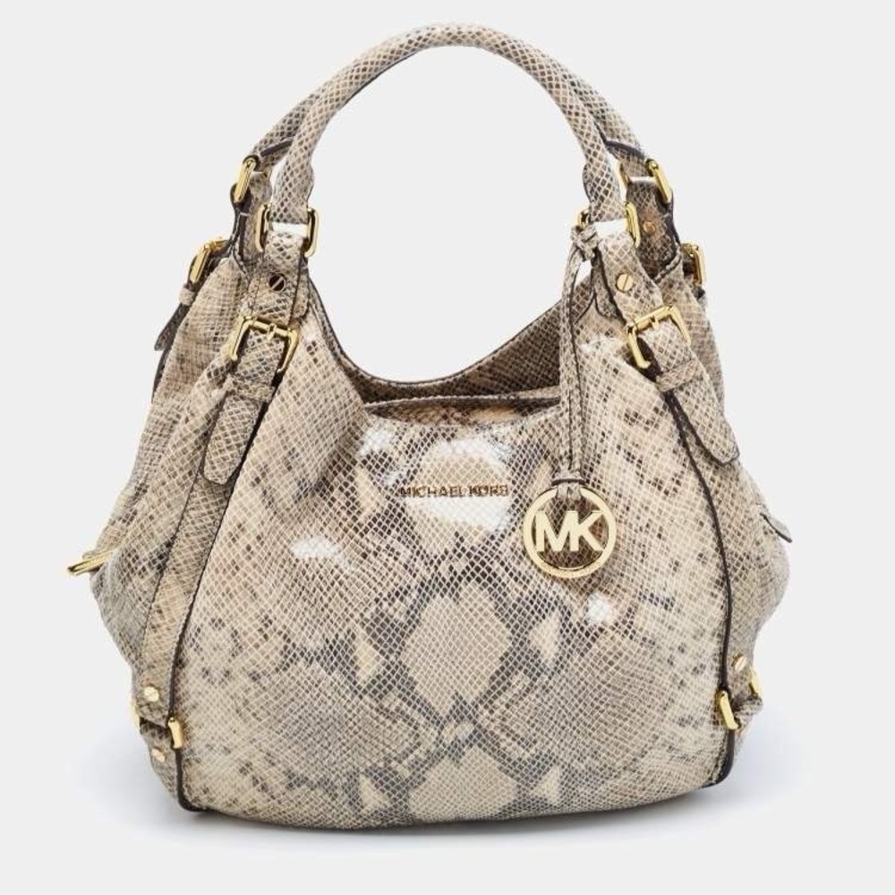 Michael Kors Beige Python Effect
Leather/Suede Bedford Hobo